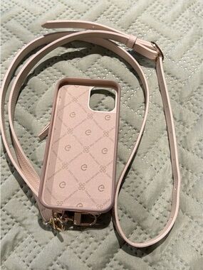 iPhone 11 Pro Max Crossbody Wallet Case Strap Zip Pouch Card Holder Pink